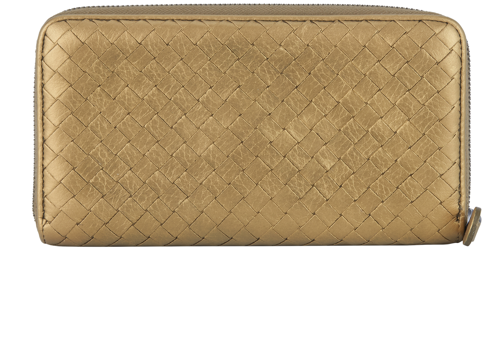 Bottega Veneta Intrecciato Zip-Around Long Wallet, &pound;150, Accessories, Gold, Leather, Back view